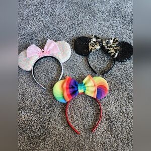 3 Pairs Of Minnie Mouse Headband Ears